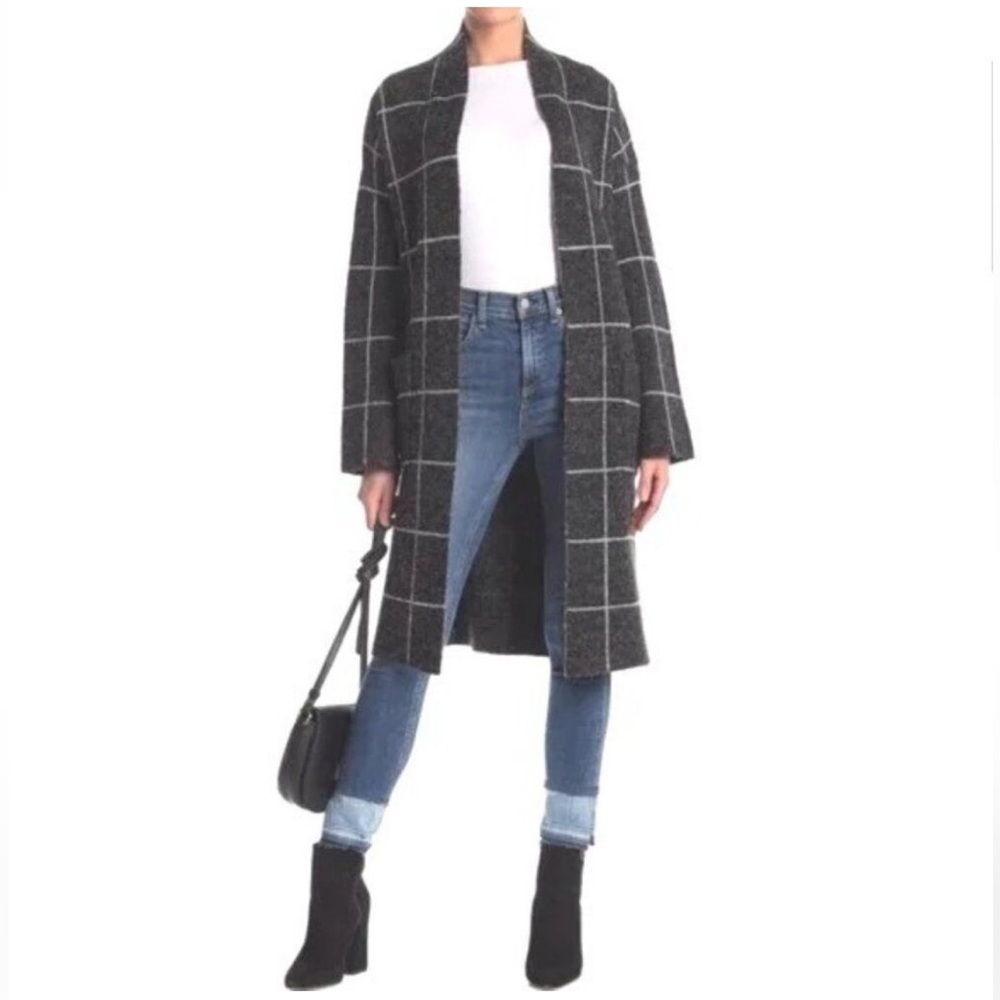 Cyrus Charcoal and White Grid Cardigan